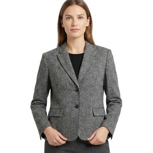 Tahari Arthur S Levine Women's Gray Plaid Blazer Jacket Size 16 Business Casual